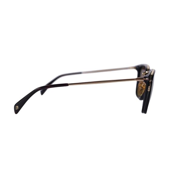 David Beckham Lightweight Square Sunglasses- Black Gold / Brown - NWT - Picture 6 of 9